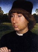 Hans Memling Portrait of a Young Man before a Landscape oil painting on canvas